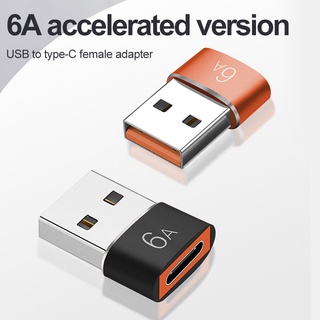 6a แปลงอินเทอร์เฟซ USB เป็น Type-C ตัวเมีย ชาร์จเร็ว เชื่อมต่อข้อมูล ส่งสัญญาณเสียง เอาต์พุต OTG อะแดปเตอร์สายเคเบิล