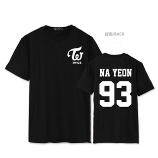 เสื้อยืดคอกลม❣MOMO SANA Korean TWICE T Shirt Black Short Sleeved Top TeesS-4XL