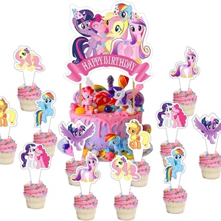 24 ชิ้น / เซต ธีม My Pony ม้า เพื่อน วันเกิด ตกแต่งเค้ก คัพเค้ก ตกแต่ง อุปกรณ์งานเลี้ยงวันเกิด