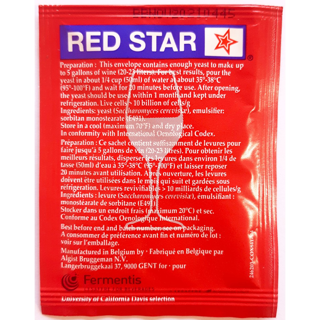 ภาพหน้าปกสินค้ายีสต์ หมักไวน์ RED STAR Montrachet / Premier Classic (ชื่อใหม่) ซองสีแดงเข้ม จากร้าน lastonez บน Shopee
