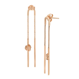 A.CEMI Anemone Long Earring ต่างหูเงินแท้ ชุบทอง 18K โรสโกลว์