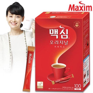 กาแฟเกาหลี maxim original coffee mix red 1 box=100T 맥심 오리지날 커피믹스หอมนุ่มกลมกล่อม รสชาติดั้งเดิม มีสารต้านอนุมูลอิสระ