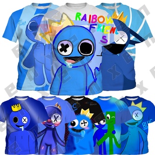 *ENX* เสื้อยืดแขนสั้น พิมพ์ลายการ์ตูนเกม Roblox 3D สีรุ้ง หลากสี แฟชั่นสําหรับเด็กผู้ชาย ผู้หญิง อายุ 3-13 ปี