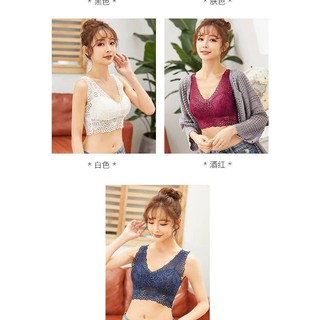 บราลูกไม้ผ้าลูกไม้ทั้งตัว ลายดอกไม้ สวยๆ ยืด นิ่ม สวมใส่สบาย ไร้โครง สายปรับระดับได้ ใส่สวย น่ารัก เซ็กซี่ 5 สี [SB-348]