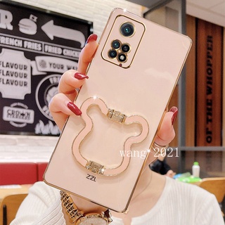 In Stock Soft Case เคส Xiaomi Redmi Note 11 / 11S / 11 Pro 5G 4G Slim Luxury Phone Cover with High Quality Folding Bear Bracket Casing เคสโทรศัพท