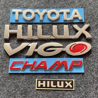 โลโก้ TOYOTA HILUX VIGO CHAMP สติ๊กเกอร์ HILUX ตัวหนังสือฝาท้าย (จำนวน 5 ชิ้น)