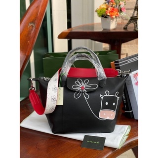 💕 Longchamp Year of OX  LE PLIAGE CUIRR TOP HANDLE BAG S