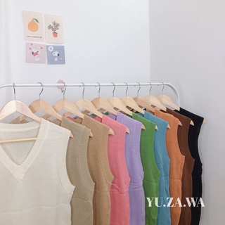 ภาพขนาดย่อของภาพหน้าปกสินค้าเสื้อกั๊กไหมพรมสีพื้น vest ️ จากร้าน yu.za.wa บน Shopee
