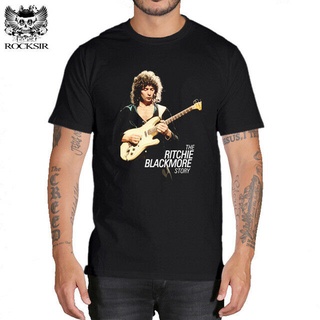 เสื้อยืดโอเวอร์ไซส์เสื้อยืด พิมพ์ลาย Ritchie Blackmore Story สีดํา สไตล์ฮิปฮอป สําหรับผู้ชายS-3XL