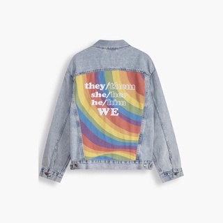 ส่งต่อ🌈LGBTQIA+ Levis®เสื้อแจ็คเก็ตของแท้1000000%🌈Size XS🌈Pride Liberation Trucker Jacket - Thanks Marsha🌈