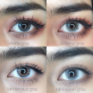 Kitty Kawaii มินิ / บิ๊กอาย สีเทา ลายขายดี สุดชิค Gray เทา คอนแทคเลนส์ สายตาปกติ สายตาสั้น Bigeyes Contact Lens