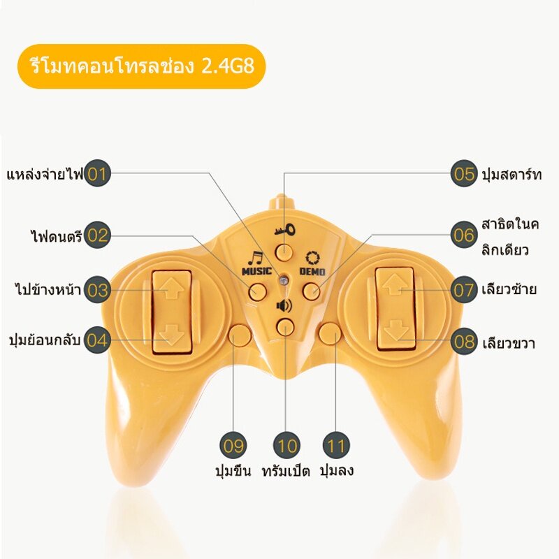 รถบังคับ-รถบรรทุกดั้มบังคับวิทยุ-รถก่อสร้างบังคับ-รถบังคับวิทยุ-ของเล่นเด็ก-มีไฟและเสียง-ชาร์จแบตด้วยสายusb-scale1-24