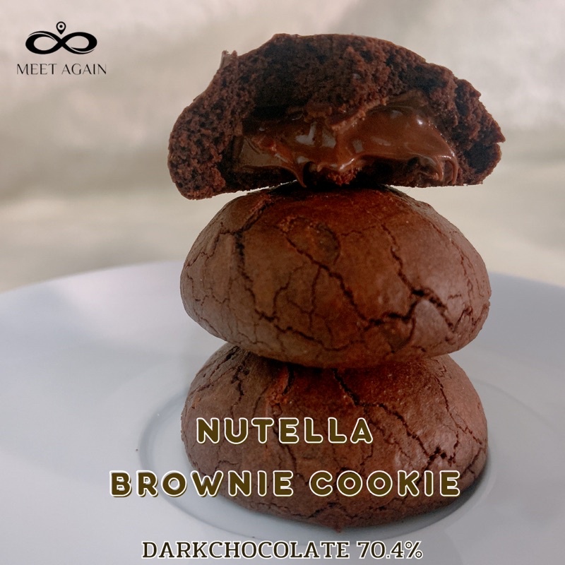 ภาพหน้าปกสินค้าNutella Brownie Cookie - Dark 70.4% คุกกี้ บราวนี่ นูเทลล่า - ช็อกโกแลต คุกกี้นิ่ม ซอฟคุกกี้ ไส้นูเทลล่า คุกกี Cookies จากร้าน meetagain บน Shopee