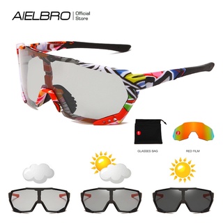 『READY STOCK』AIELBRO Photochromic แว่นตากันแดดแฟชั่นสําหรับ Unisex เหมาะกับการขับขี่เล่นกีฬา Uv400