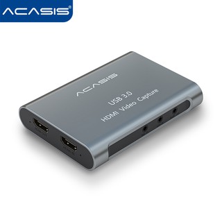 ACASIS การ์ดแคปเจอร์วิดีโอ 4K USB 3.0 HDMI 4K60fps 1080P แปลง HDMI เป็น USB 3.0 สำหรับกล้องไลฟ์สตรีมเกม PS5 PS4