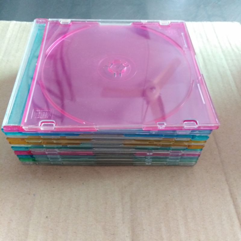 กล่องเปล่าใส่แผ่นซีดี-วีซีดี-แพ็ค-10-คละสี