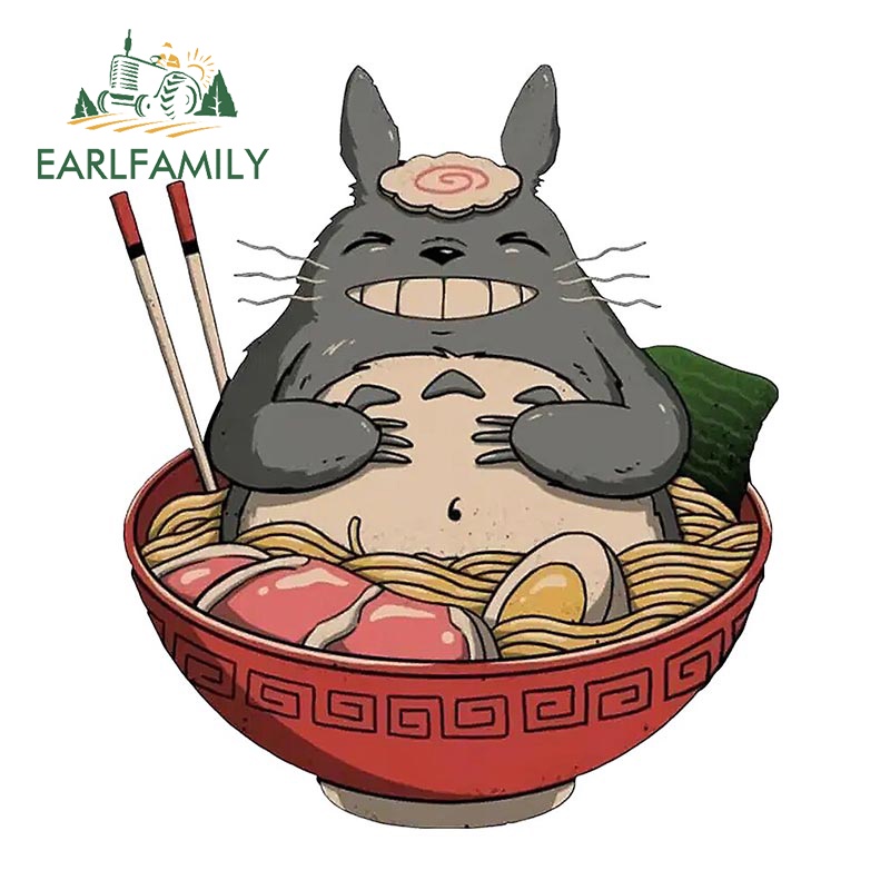 earlfamily-สติกเกอร์ไวนิล-ลาย-spirited-away-totoro-ขนาด-13-ซม-x-11-3-ซม-สําหรับติดตกแต่งประตูรถยนต์