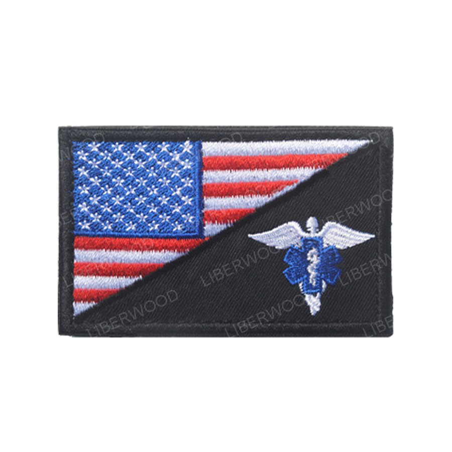 ภาพสินค้าParamedic EMT Heartbeat EMS Star of Life USA flag Emergency Rescue PATCH SAR MED Medic Medical patch Badge Appliques จากร้าน ak47patch.th บน Shopee ภาพที่ 5