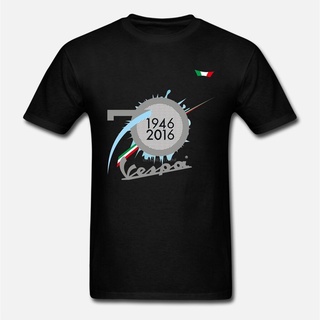 เสื้อยืดผ้าฝ้ายพิมพ์ลายใหม่ เสื้อยืด พิมพ์ลาย Vespa Gts Gtv Lx Primavera Sprint 70Th Anniversary สําหรับผู้ชาย