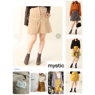 S69🐑mystic กระโปรงสั้นผ้าลูกฟูกแบรนด์ญี่ปุ่น 🐑size 2