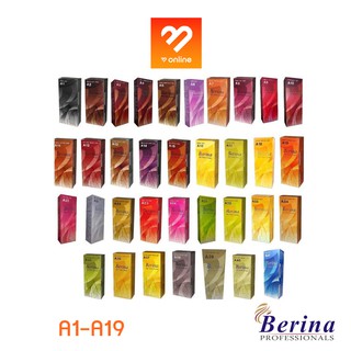 A1 - A19 สีย้อมผมเบอริน่า ครีมเปลี่ยนสีผม Berina มีครบทั้ง 47 สี 60 g.