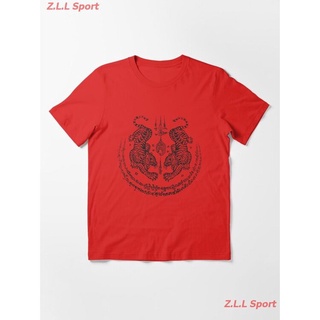 Cool69 เสื้อ ผู้ชาย สไตล์ เกาหลี เสื้อผู้ชายเท่ๆ Z.L.L Sport Sak Yant 013 Essential T-Shirt เสื้อยืดผู้หญิง เสื้อยืดผู้ช