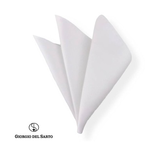 สินค้า GIORGIO DEL SARTO Pocket Square White ผ้าเสียบสูทสีขาว 100% cotton