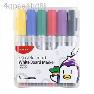 ✈﹊▦ปากกาไวท์บอร์ด โมนามิ ชุด 6 สี MONAMI SigmaFlo Liquid WHITE BOARD MARKER