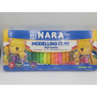 ดินน้ำมัน modeling clay ยี่ห้อ NARA ของแท้ ดินน้ำมันไร้สารพิษ 24 สี 500 กรัม