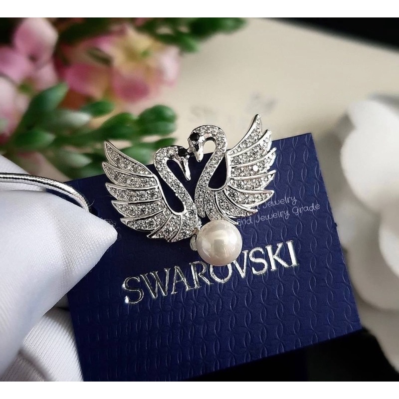 iconic-swan-pierced-earring-jackets-ต่างหู-swarovski-งานหงษ์ค่ะ-งานเพชร-cz-แท้