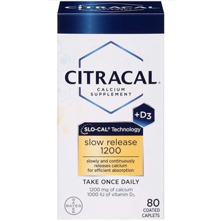 สินค้า 🇺🇸พร้อมส่ง🇺🇸วิตามินเสริมแคลเซียม💙 Citracal Slow Release 1200 mg Calcium Citrate and Calcium Carbonate Blend