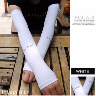 AquaX ปลอกแขนกันแดด UV Protection (สีขาว)
