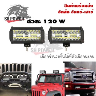 ไฟสปอร์ตไลท์รถยนต์LED Spotlightไฟหน้ารถยนต์12-24Vไฟตัดหมอก/ไฟส่องสว่างหน้ารถ/ไฟออฟโรด120W(0301)