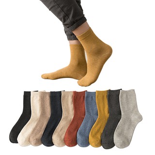 ราคาKAFU D26 ถุงเท้าข้อกลาง ผ้าฝ้าย สีพื้น สไตล์อินเทรนด์ สำหรับผู้หญิง