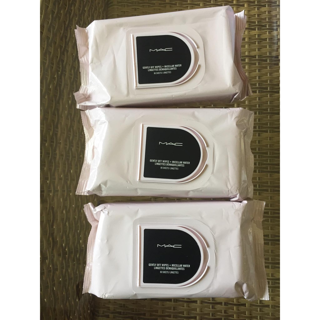 พร้อมส่ง แผ่นทำความสะอ่ดผิวหน้า MAC GENTLE WIPES + MICERLLAR WATER