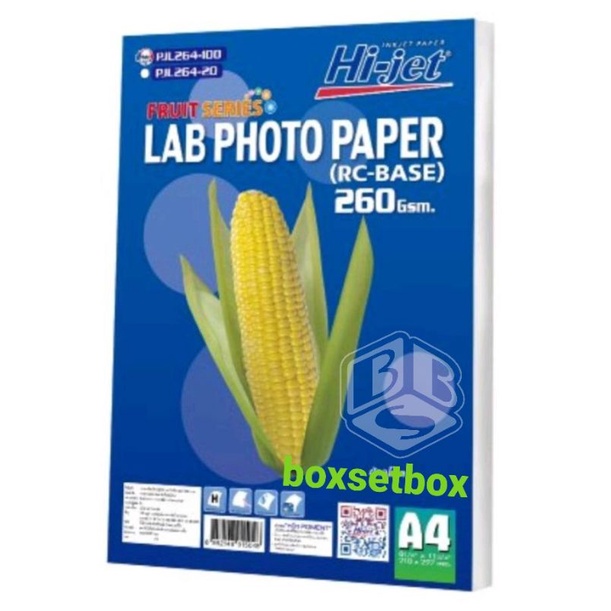 กระดาษโฟโต้-lab-photo-a4-260แกรม-100แผ่น-ผิวกึ่งมัน-กึ่งด้าน-pjl264-100-ข้าวโพด