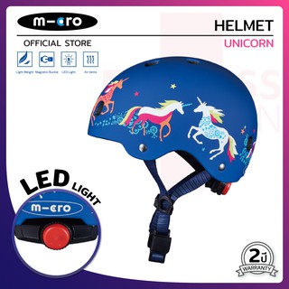 Micro Helmet หมวกกันน็อคสำหรับเด็ก ป้องกันอุบัติเหตุขณะเล่นสกู๊ตเตอร์ ลาย 3D Unicorn