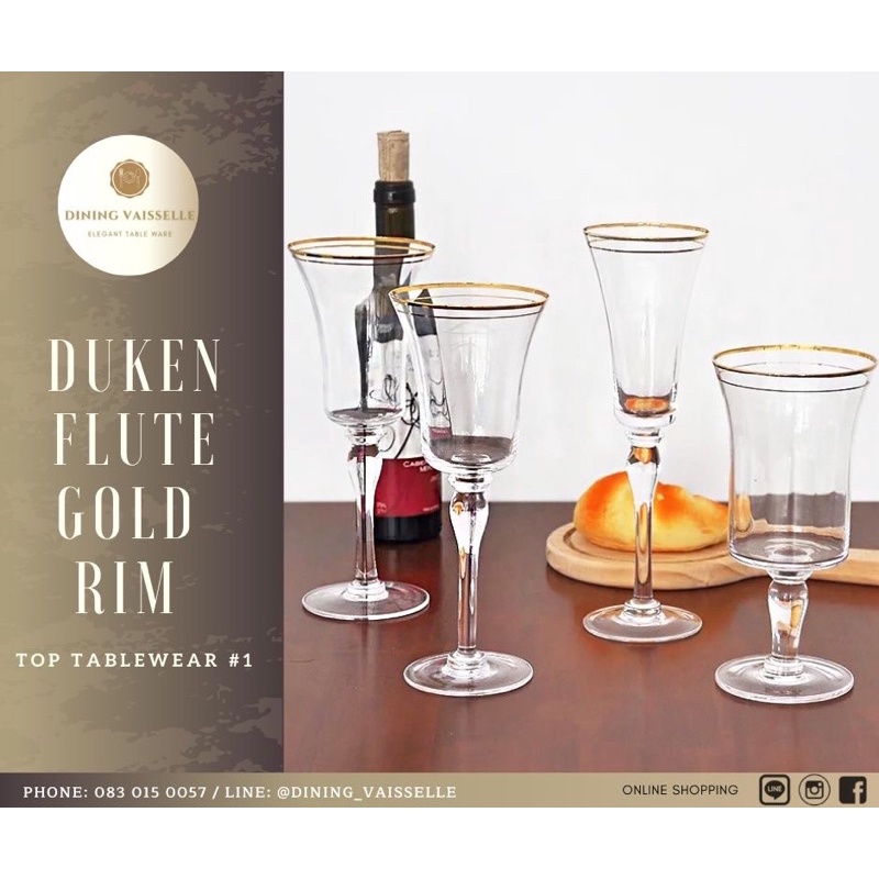 แก้วduken-champagne-glass-แก้วแชมเปญขอบทอง-หรูหราเพิ่มบรรยากาศในการดื่มแชมเปญ-อุปกรณ์บนโต๊ะอาหาร