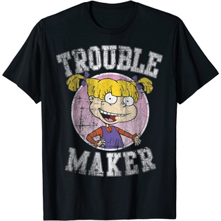 เสื้อยืดโอเวอร์ไซส์เสื้อยืด พิมพ์ลายกราฟฟิค Rugrats Angelica Trouble Maker สไตล์วินเทจS-3XL