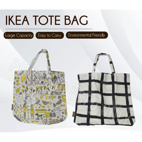 กระเป๋าสะพายข้าง 【KL READY STOCK】IKEA Tote Bag TREBLAD TOTE BAG Cotton  Reusable Shopping Bag Environmental Friendly Bag | Shopee Thailand