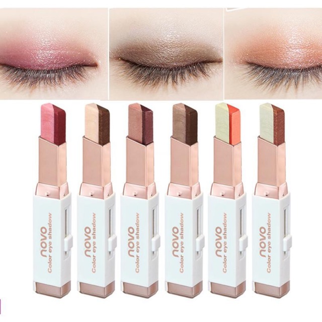 5099-แท้-อายแชโดว์-novo-eyeshadow-stick-แต่งตาทูโทน-โนโว