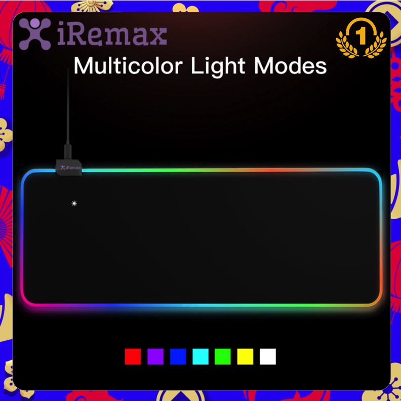 แผ่นรองเมาส์มีไฟ-rgb-gaming-mousepads-แผ่นรองเม้าส์สำหรับเล่นเกมส์-80cm-30cm-mouse-pad-with-lights-7colors