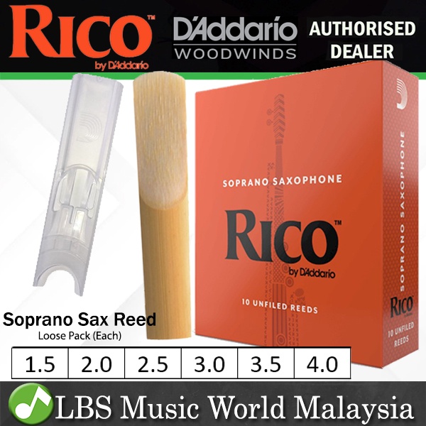 D'ADDARIO Rico by Daddario Soprano แซ็กโซโฟน Reed Loose Pack 1.5 / 2.