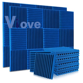 24 Pack Acoustic Foam Panels 1X12X12 Inches,with Fire Sound, for Home