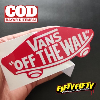 สติกเกอร์ พิมพ์ลาย Vans OF THE WALL เคลือบเงา สําหรับติดตกแต่งหมวกกันน็อค รถจักรยานยนต์ รถยนต์