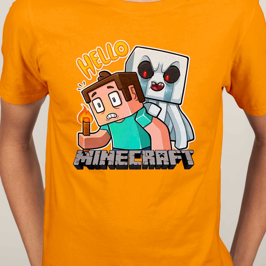 เกม-minecraft-เสื้อยืดคอกลมแขนสั้นผู้ชาย-เสื้อยืด-ชุดลำลอง-เสื้อยืดเกมมิ่ง