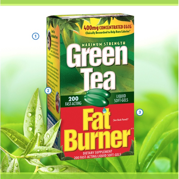 Green Tea Fat Burner 400mg Concentrate EGCG กรีนที แฟต เบิร์น (200