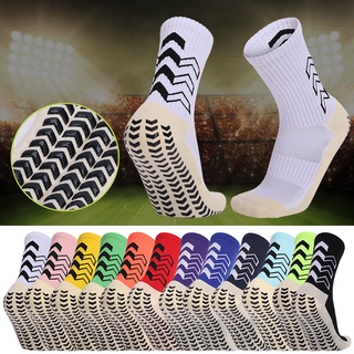 ถุงเท้ากีฬา กันลื่น ระบายอากาศได้ดี ดูดซับเหงื่อได้ดี สําหรับผู้ชาย และผู้Men Anti-Slip Soccer Sports Socks Unisex Elastic Soft Breathable Mid-long Athletic Running Socks Plantar Absorbing Sweat Socks Wholesale
