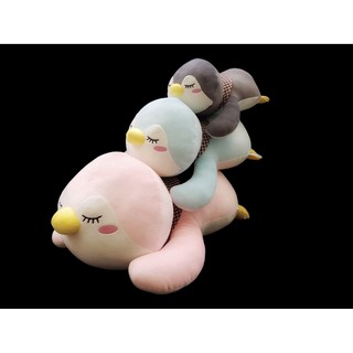 ตุ๊กตาเพนกวิน  (V2 ท่าหมอบ) มีผ้าพันคอ  Penguin (V2 Laying Down) Stuffed Animal