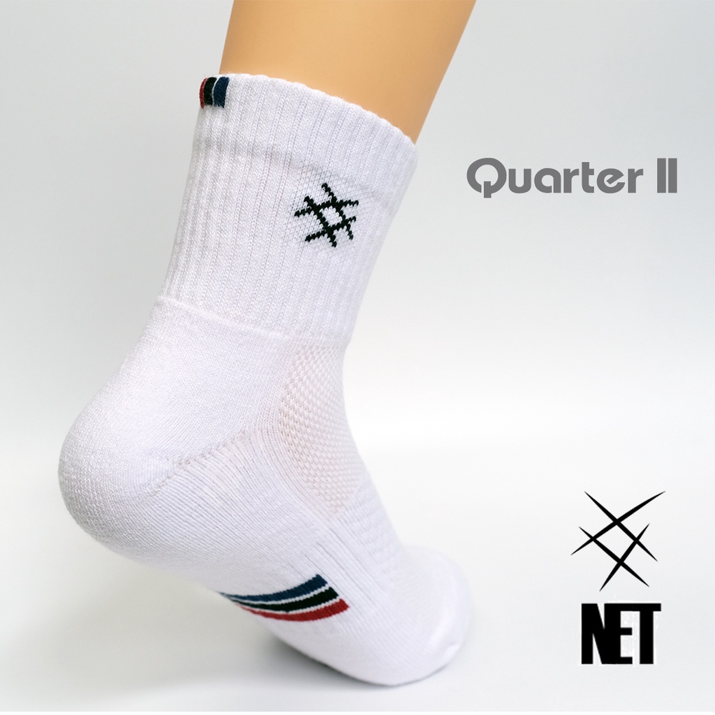 ภาพหน้าปกสินค้าถุงเท้ากีฬา รุ่น NET II สีขาว ขนาด Quarter นุ่ม กระชับ Free size จากร้าน tourna_official บน Shopee